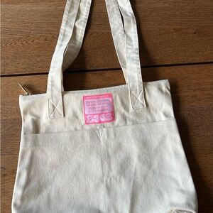 Big Bud Press Natural White Tote with Pink Logo New, Never Used Unisex